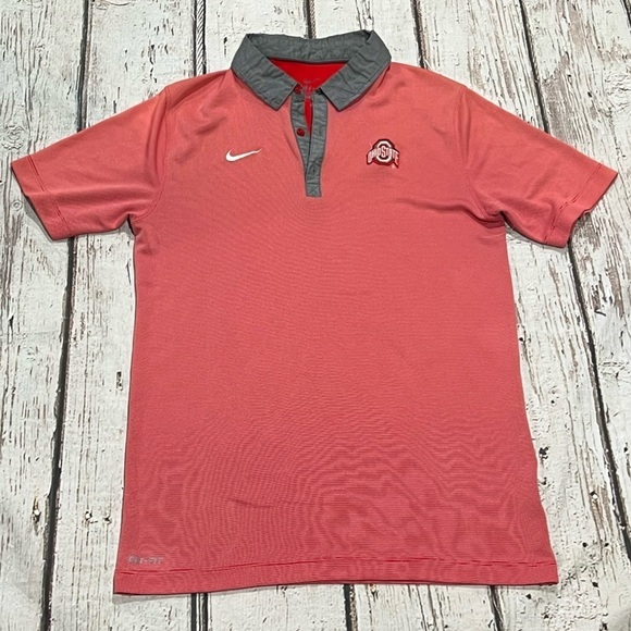 Ohio State University Buckeyes Nike NCAA OSU Golf Tennis Polo Sports Shirt - Picture 1 of 5